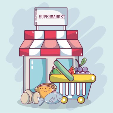 Gıda ürünleri ve süpermarkette alışveriş