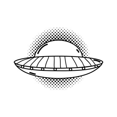 pop sanat stil vektör çizim tasarım ile uçan ufo