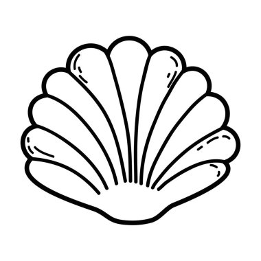 Dekoratif kabuk simge vektör illüstrasyon izole