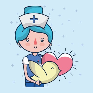 Kadın doktor ve kan bağışı kampanyası karikatür çizim grafik tasarım vektör