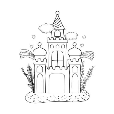 Castle akvaryum dekorasyon denizaltı vektör çizim için