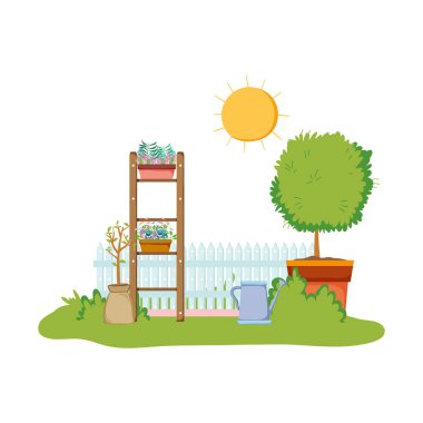 çiçek houseplant Çit Bahçe vektör çizim tasarım ile