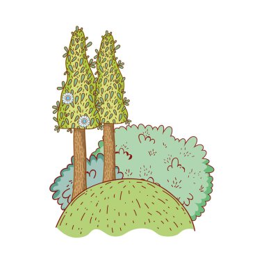 ağaçlar şirin doğa vektör halat