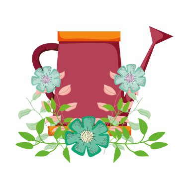 Bahçe çiçek dekorasyon vektör çizim tasarım ile şirin yağmurlama