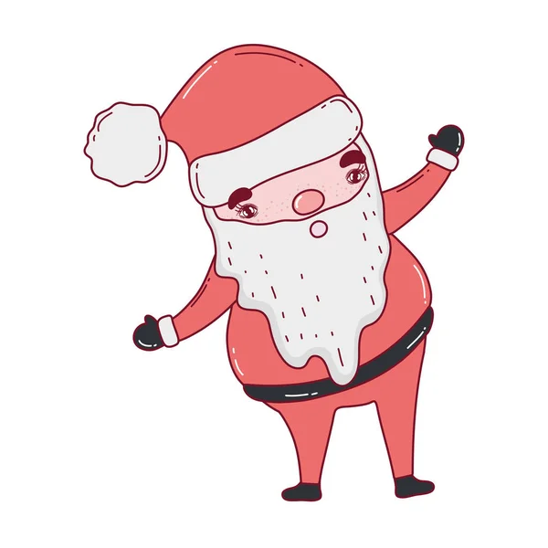 Lindo Navidad Santa Claus Carácter Vector Ilustración Diseño — Vector de stock