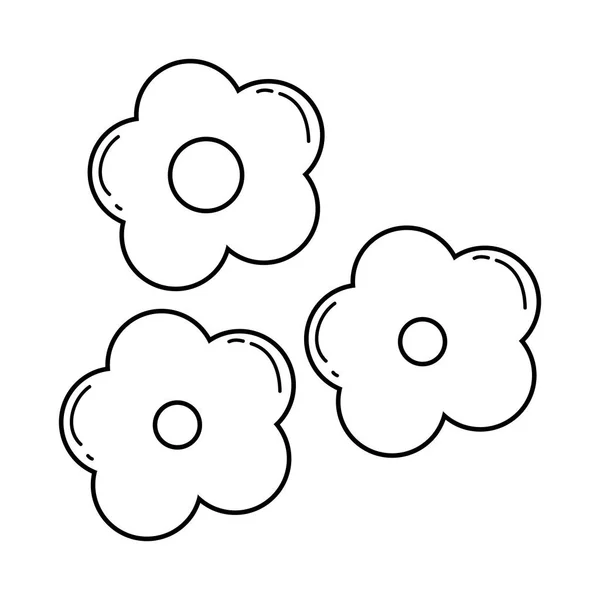 Fleurs Mignonnes Dessin Icône Vectoriel Illustration Design — Image vectorielle