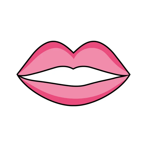 Woman Mouth Pop Art Style Vector Illustration Design — Stock Vector