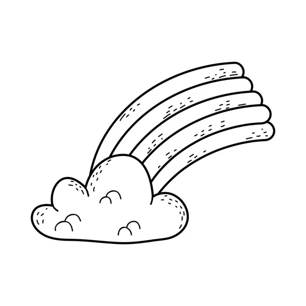 Arc Ciel Mignon Avec Dessin Illustration Vectoriel Nuage — Image vectorielle