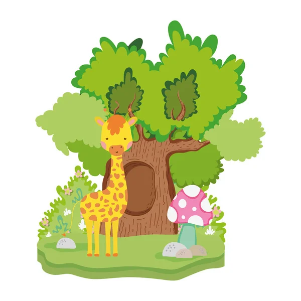 可爱小长颈鹿人物矢量插画设计 — 图库矢量图片