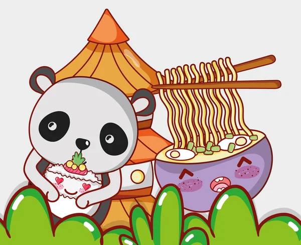 Kawaii panda, anime panda Stock Illustration