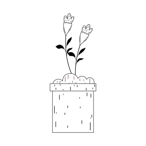 Λουλούδια Γλάστρα Σχεδιασμό Εικονογράφηση Διάνυσμα — Διανυσματικό Αρχείο