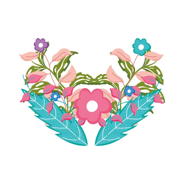 Lindo Icono Decoración Floral Vector Ilustración Diseño — Vector de stock