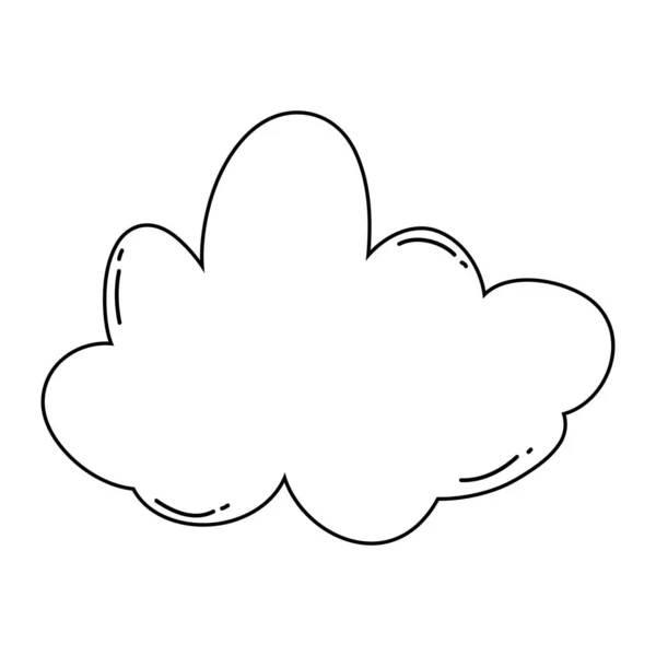 Mignon Dessin Animé Nuage Vectoriel Isolé Illustration Conception Graphique — Image vectorielle