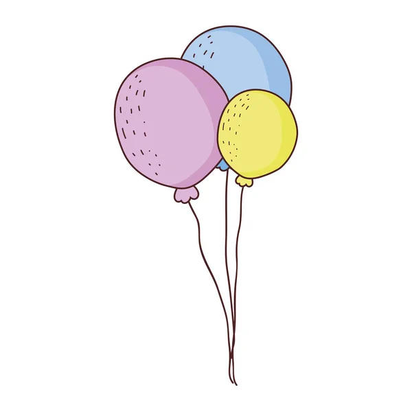 Party Luftballons Feier Ikone Vektor Illustration Design — Stockvektor