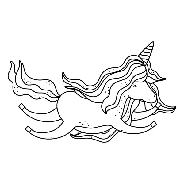 Lucu Dongeng Unicorn Karakter Vektor Desain Gambar - Stok Vektor