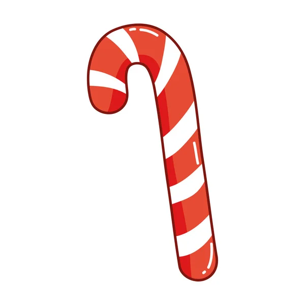 Christmas Sweet Cane Icon Vector Illustration Design — Stock Vector