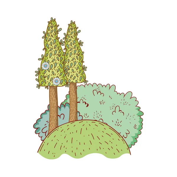 Ilustratorzy Wektor Ładny Charakter Drzew — Wektor stockowy