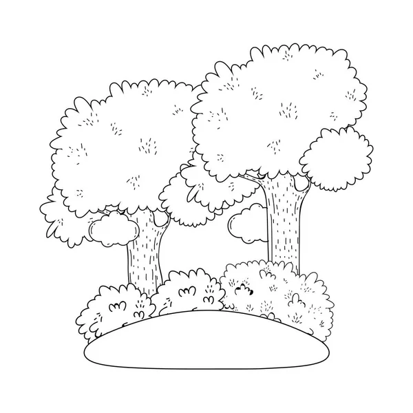 Alberi Carino Natura Vettore Illustrazione Grafica Design — Vettoriale Stock