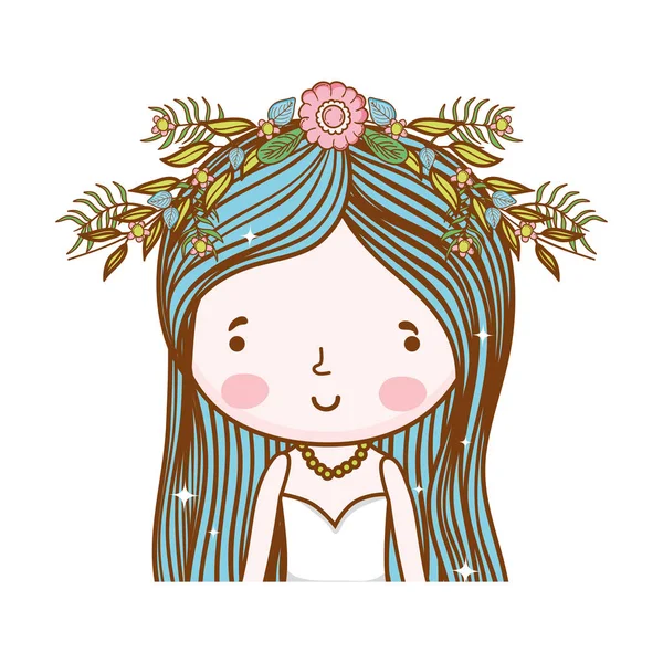 Mariée Mariage Mignon Dessin Animé Vectoriel Illustration Conception Graphique — Image vectorielle