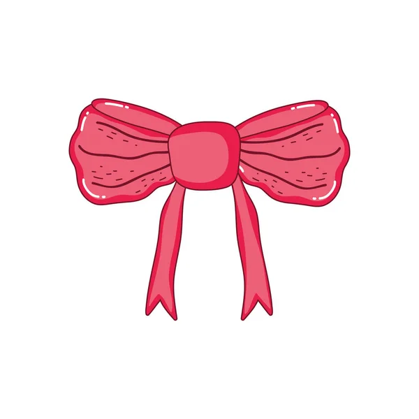 Ruban Papillon Rouge Ruban Décoratif Vectoriel Illustration Design — Image vectorielle