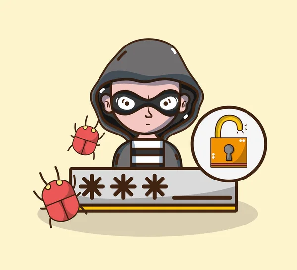 Hacker Com Elemento Laptop PNG , Crime, Criminoso, Desenho Animado