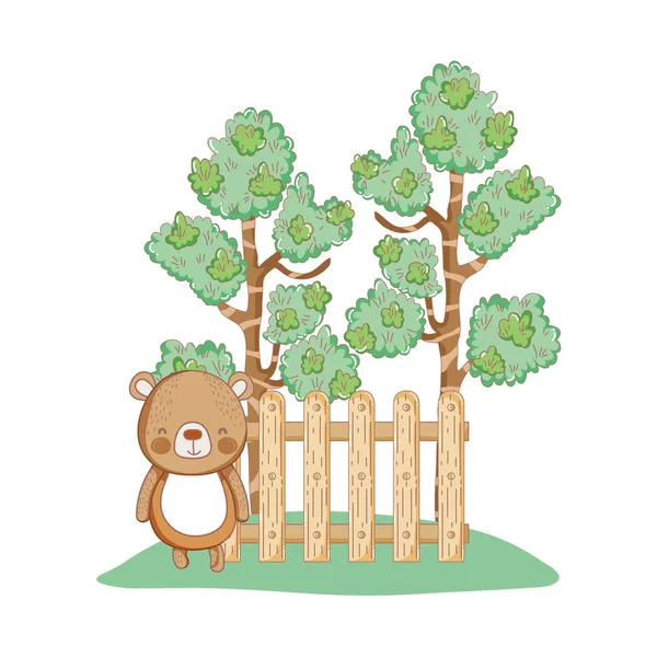 Милий Маленький Ведмідь Саду Векторний Дизайн Ілюстрації — стоковий вектор