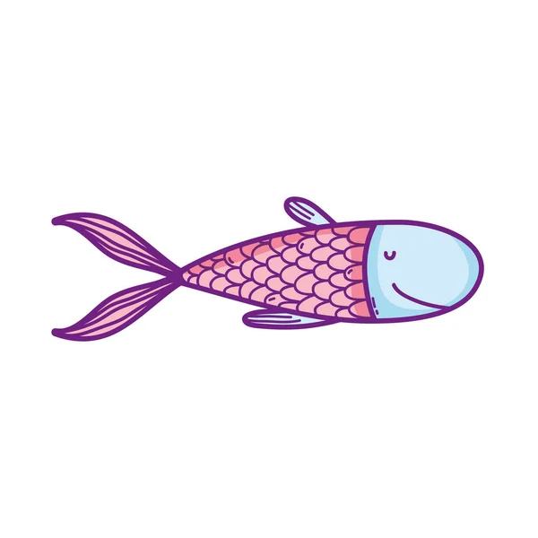 Bonito Conto Fadas Peixe Ícone Vetor Ilustração Design — Vetor de Stock