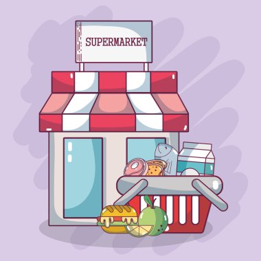 Gıda ürünleri ve süpermarkette alışveriş