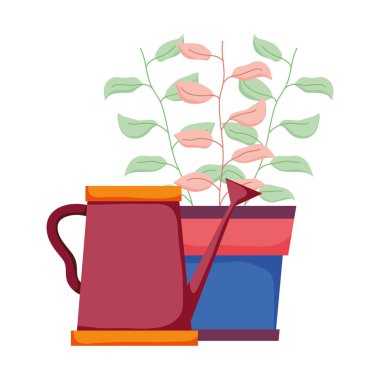 Bahçe houseplant vektör çizim tasarım ile şirin yağmurlama