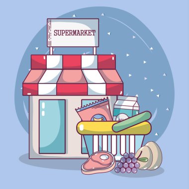 Gıda ürünleri ve süpermarkette alışveriş
