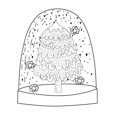 Hediye vektör çizim tasarım ile neşeli Noel ağacı