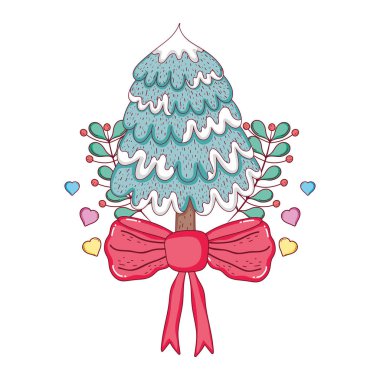 yay vektör çizim tasarım ile neşeli Noel ağacı