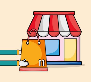 Dağıtım ve lojistik öğeler ve simgeler çizgi film illüstrasyon grafik tasarım vektör