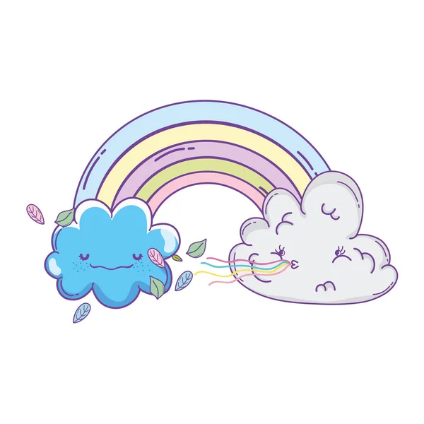 Linda Nube Dibujos Animados Arco Iris Colores Pastel — Archivo Imágenes Vectoriales