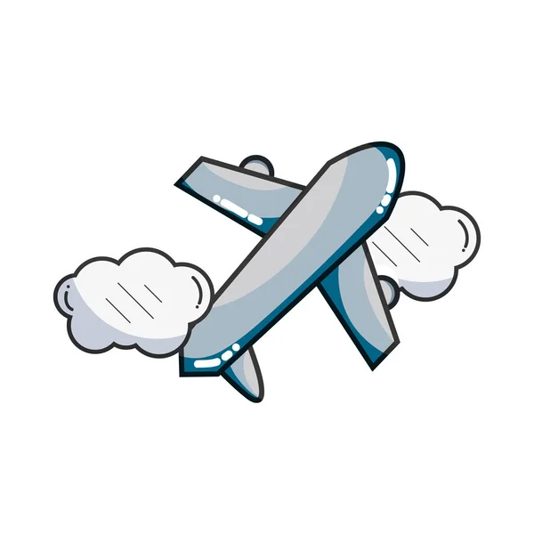 Viaje Avión Símbolo Dibujos Animados Vector Ilustración Diseño Gráfico — Vector de stock