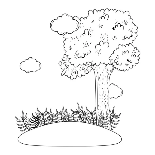 Ağaç Şirin Doğa Vektör Çizim Grafik Tasarım — Stok Vektör
