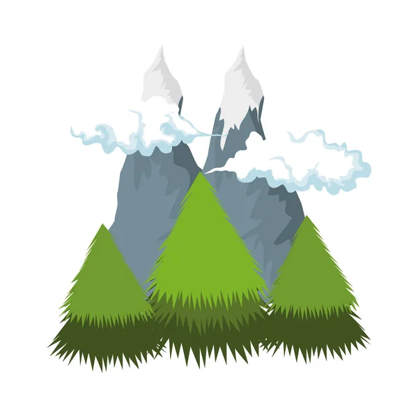 Пригодницький Пейзаж Снігом Гора Векторний Дизайн Ілюстрації — стоковий вектор