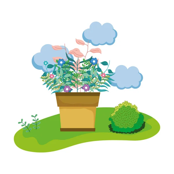 Planta Interior Escena Del Campo Vector Ilustración Diseño — Vector de stock