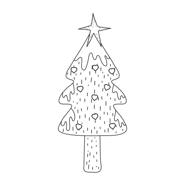 Frohe Weihnachten Baum Symbol Vektor Illustration Design — Stockvektor