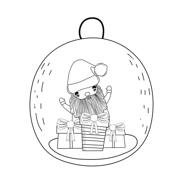 Kerstman Met Cadeau Het Ontwerp Van Snowscape Vector Illustratie — Stockvector