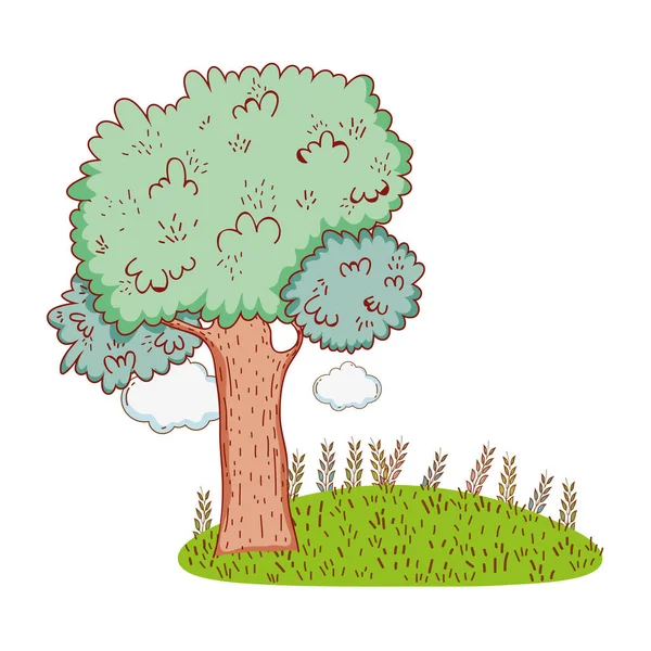 Ağaç Şirin Doğa Vektör Çizim Grafik Tasarım — Stok Vektör
