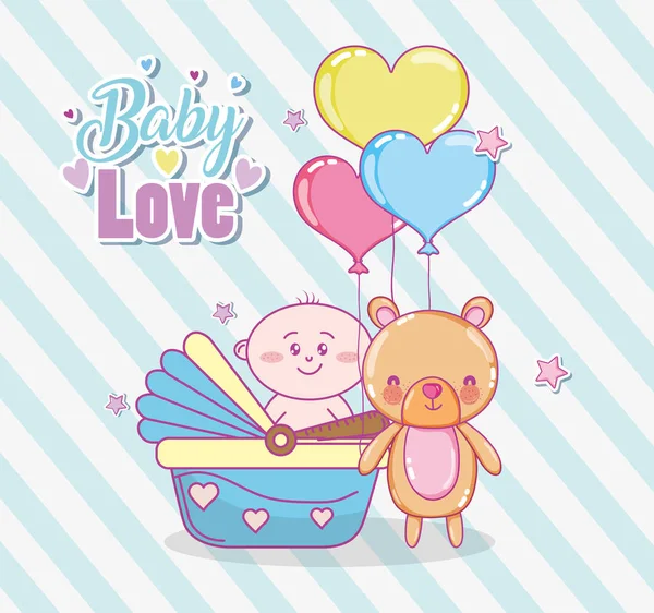 Baby Zuhanyzó Játékok Ünneplés Aranyos Rajzfilmek Vektoros Illusztráció Grafikai Tervezés — Stock Vector