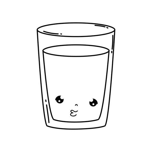 Ποτήρι Γάλα Kawaii Χαρακτήρα Διανυσματικά Εικονογράφηση Σχεδιασμός — Διανυσματικό Αρχείο