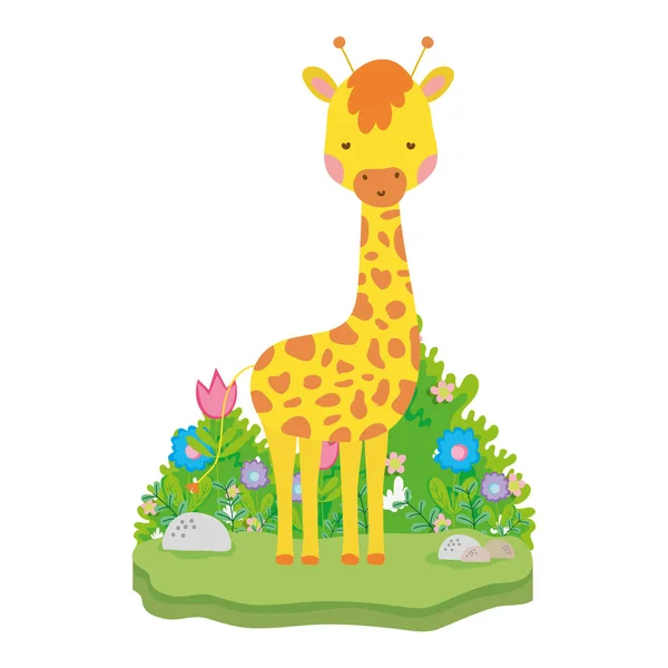 Desenho Bonito Pouco Personagem Girafa Vetor Ilustração —  Vetores de Stock