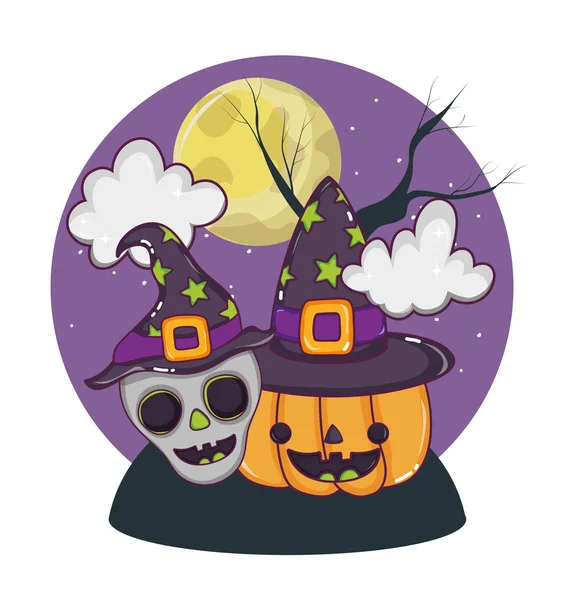 Halloween Straszne Bajki Dekoracje Nocy Wektor Projekt Graficzny Ilustracja — Wektor stockowy