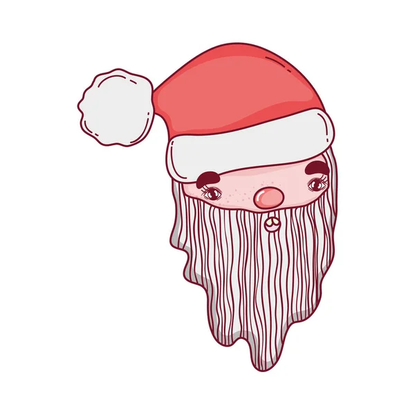 Niedlich Weihnachten Weihnachtsmann Kopf Vektor Illustration Design — Stockvektor