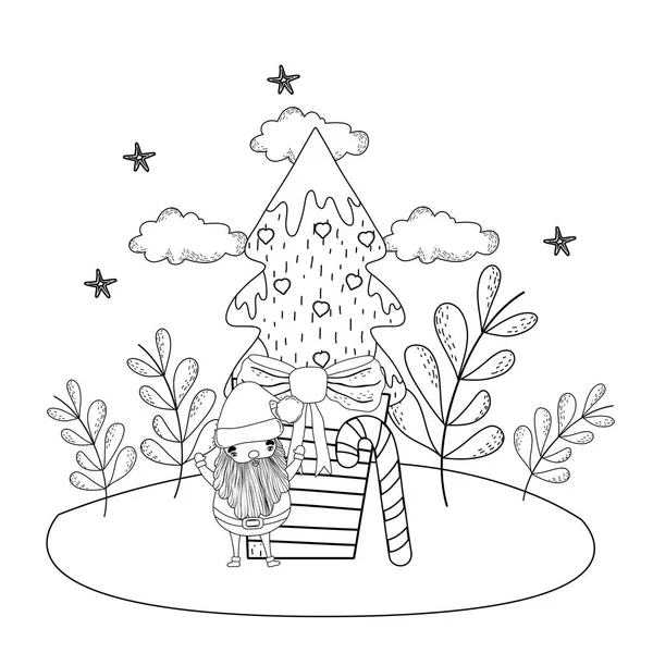 Санта Клаус Подарком Дизайне Векторной Иллюстрации Снега — стоковый вектор