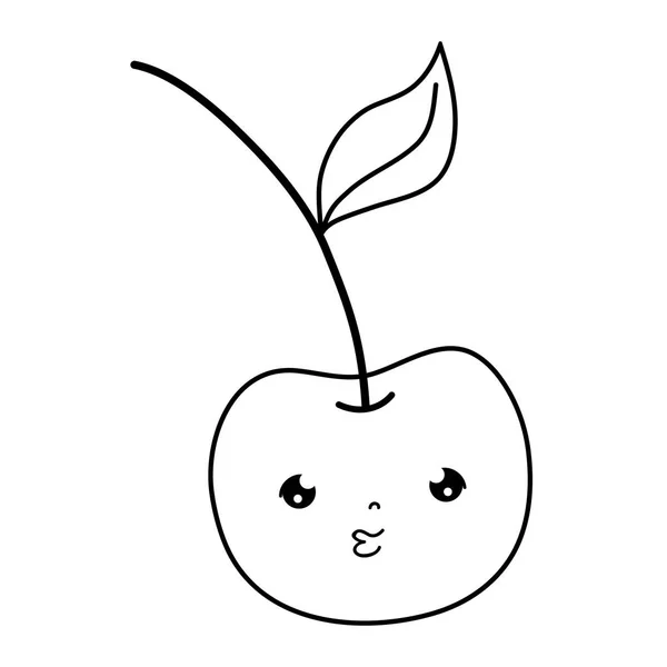 Fresh Cherry Kawaii Character Vector Illustration Design — Stock Vector