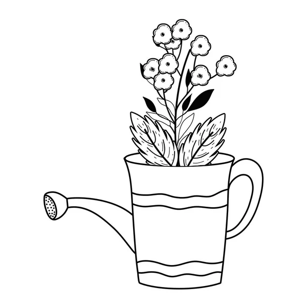 Gardener Shower Sprinkler Flowers Vector Illustration Design — Stock Vector