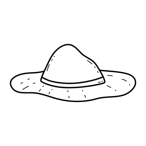 Sombrero Turístico Aislado Icono Vector Ilustración Diseño — Vector de stock